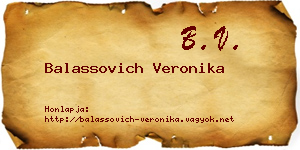 Balassovich Veronika névjegykártya